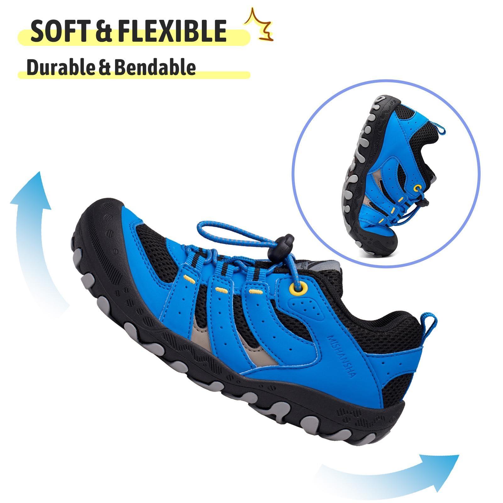 Foto 7 pulgar | Zapatos De Senderismo Mishansha Para Niños Y Niñas, Negros Y Azules, Talla 13 - Venta Internacional.
