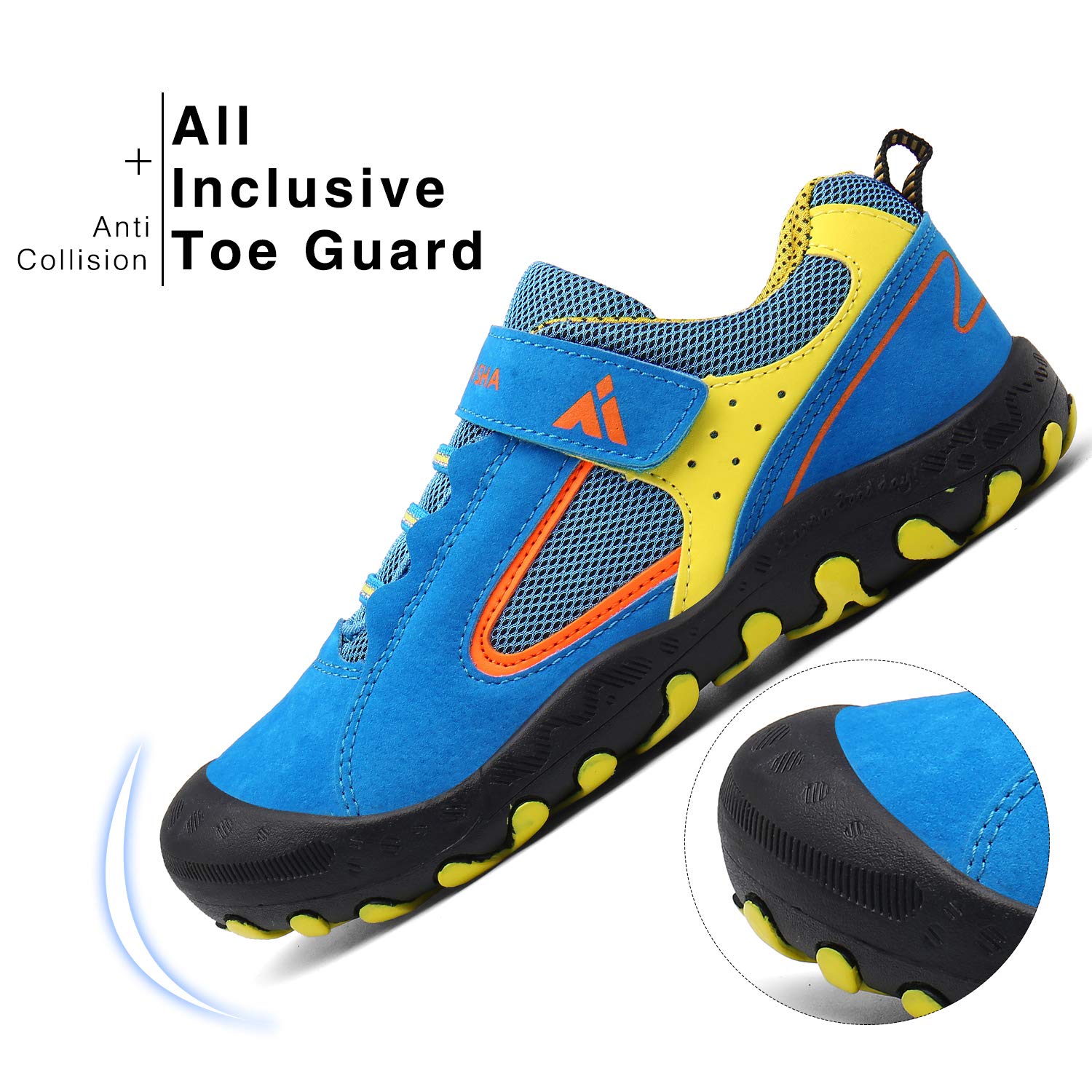 Foto 3 | Zapatos De Senderismo Mishansha Para Niños Y Niñas, Azules, Talla 2, Para Niños Pequeños - Venta Internacional.