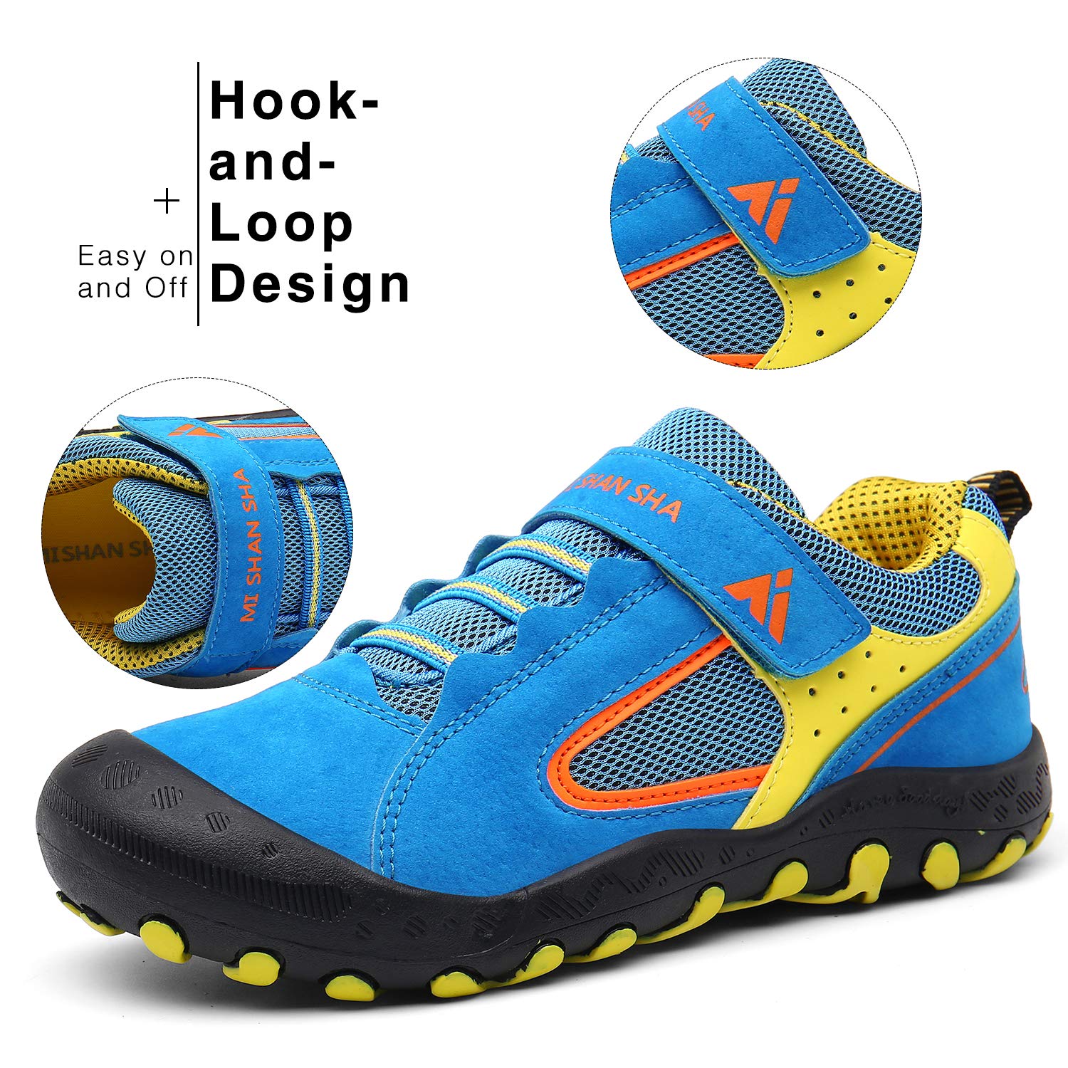 Foto 5 | Zapatos De Senderismo Mishansha Para Niños Y Niñas, Azules, Talla 2, Para Niños Pequeños - Venta Internacional.