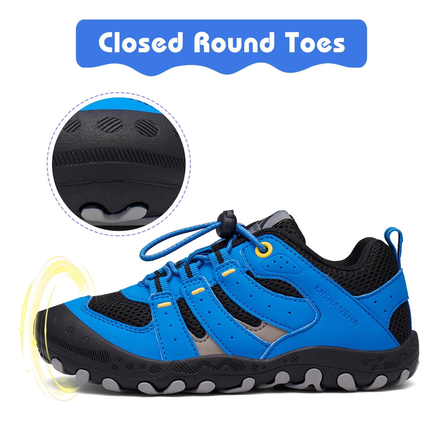 Foto 4 pulgar | Zapatos De Senderismo Mishansha Low Top Sneakers Negros Para Niños 11.5 - Venta Internacional.