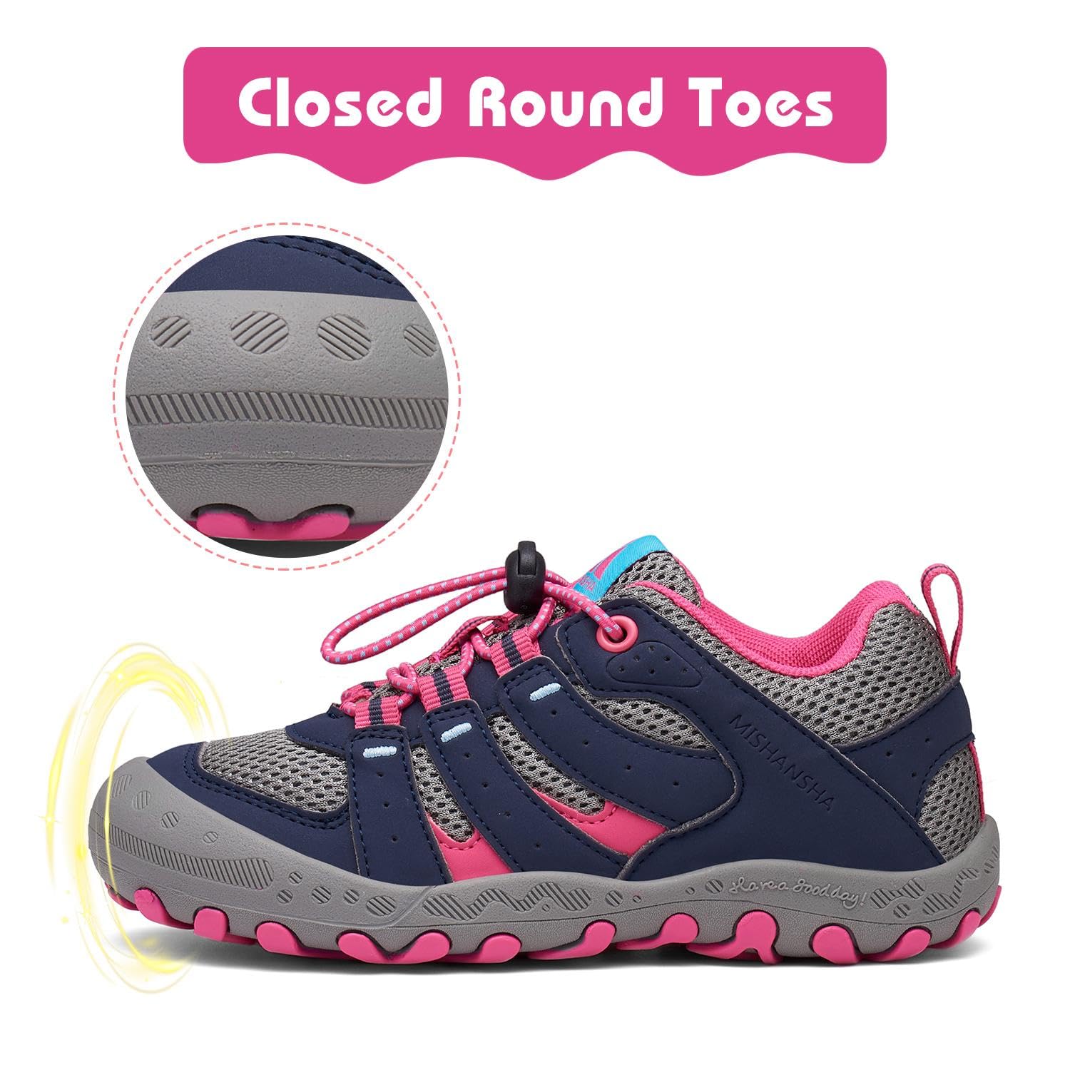 Foto 3 | Zapatos De Senderismo Mishansha Low Top Sneakers Kids Rose 9t - Venta Internacional.