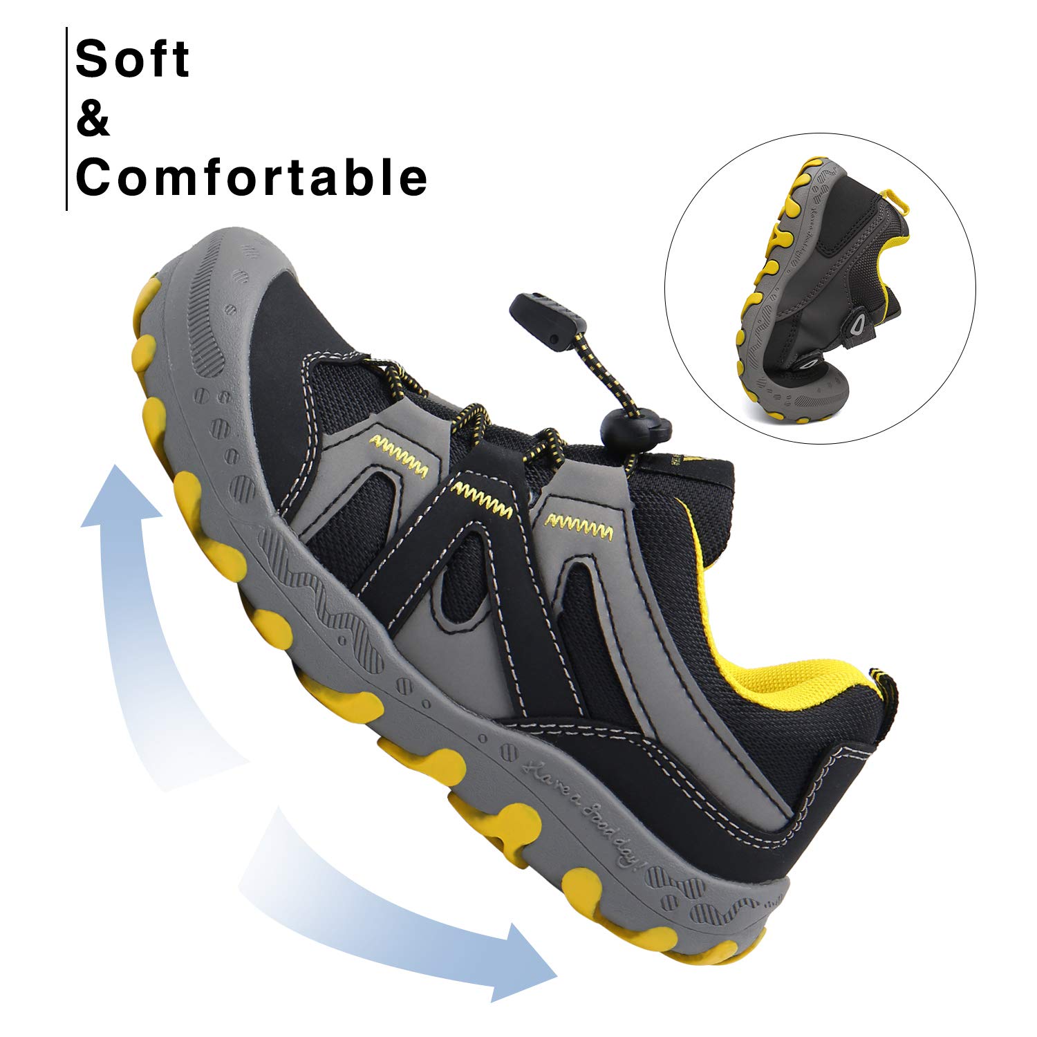 Foto 4 pulgar | Zapatos De Senderismo Mishansha Para Niños Y Niñas, Talla 6, Negros - Venta Internacional.