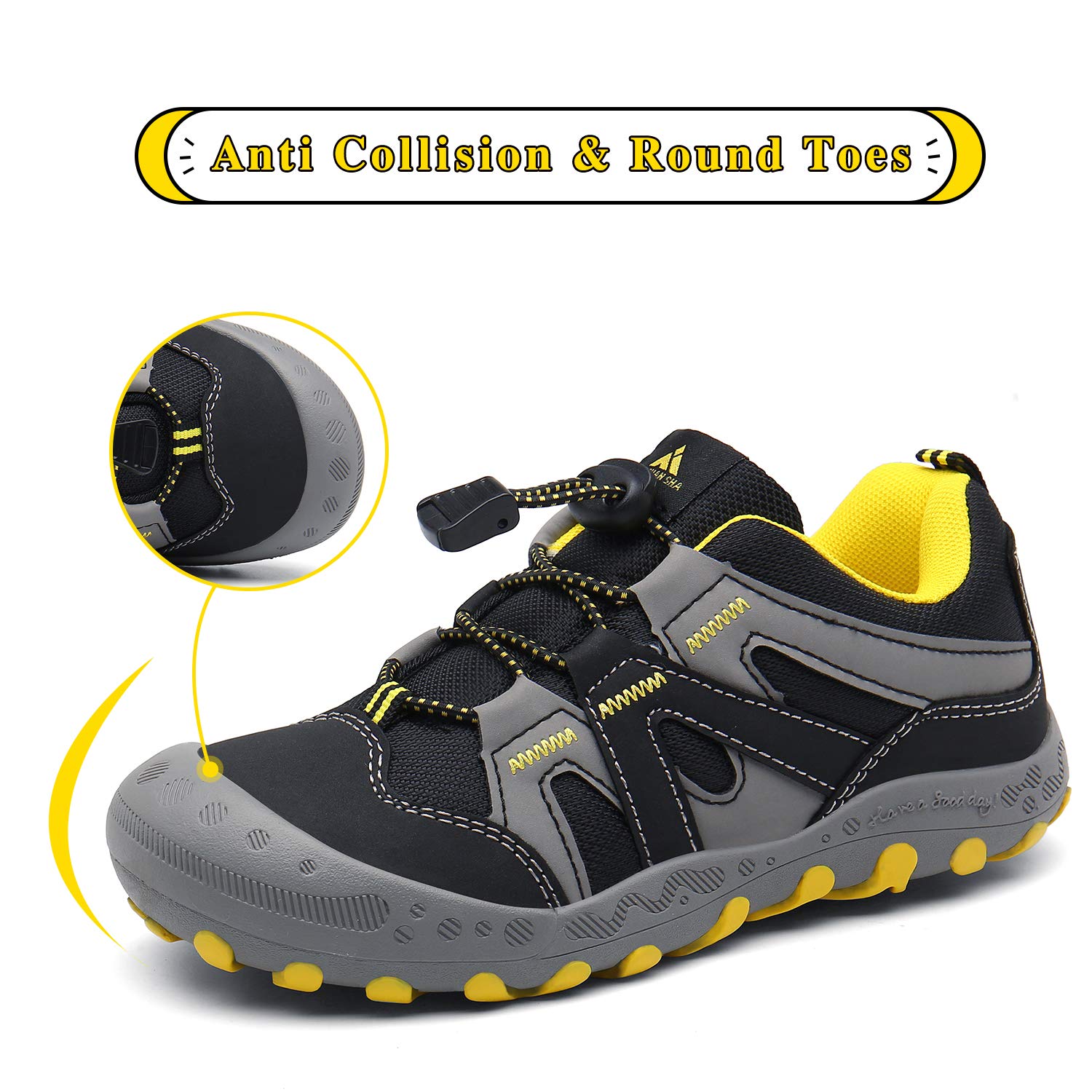 Foto 5 pulgar | Zapatos De Senderismo Mishansha Low Top Sneakers Negros Para Niños 6.5 - Venta Internacional.