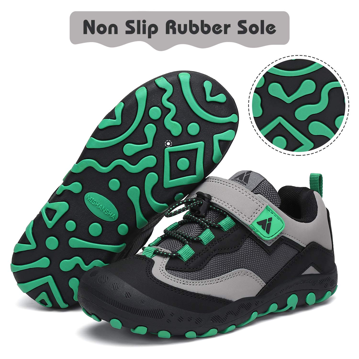 Foto 7 pulgar | Zapatos De Senderismo Mishansha Para Niños Y Niñas, Talla Baja, Negro/verde, 3 - Venta Internacional.