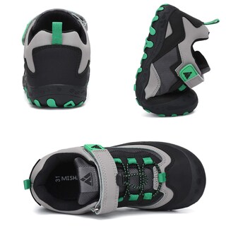 Foto 7 | Zapatos De Senderismo Mishansha Para Niños Y Niñas, Talla Baja, Negro/verde, 3 - Venta Internacional.