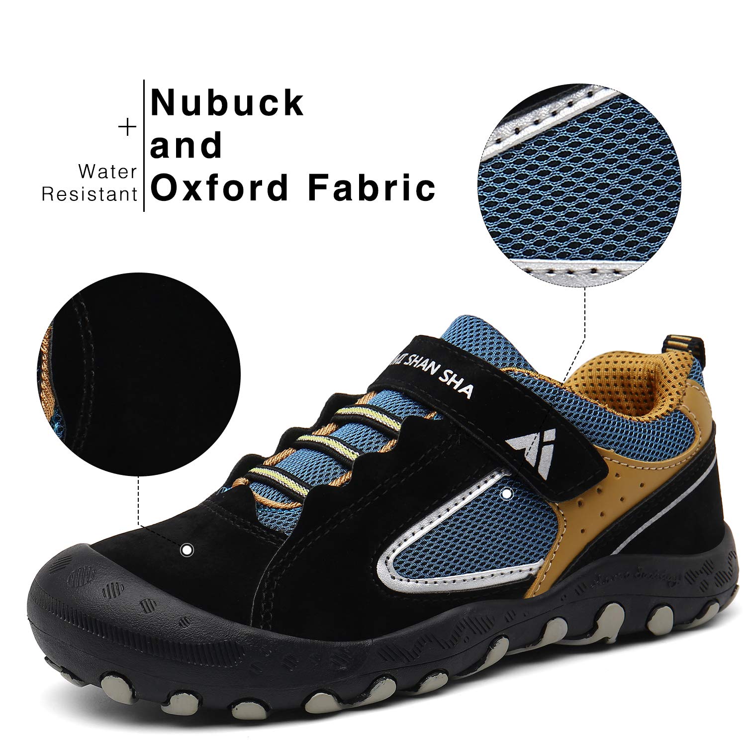 Foto 3 pulgar | Zapatos De Senderismo Mishansha Para Niños Y Niñas, Talla 13, Negro/amarillo - Venta Internacional.