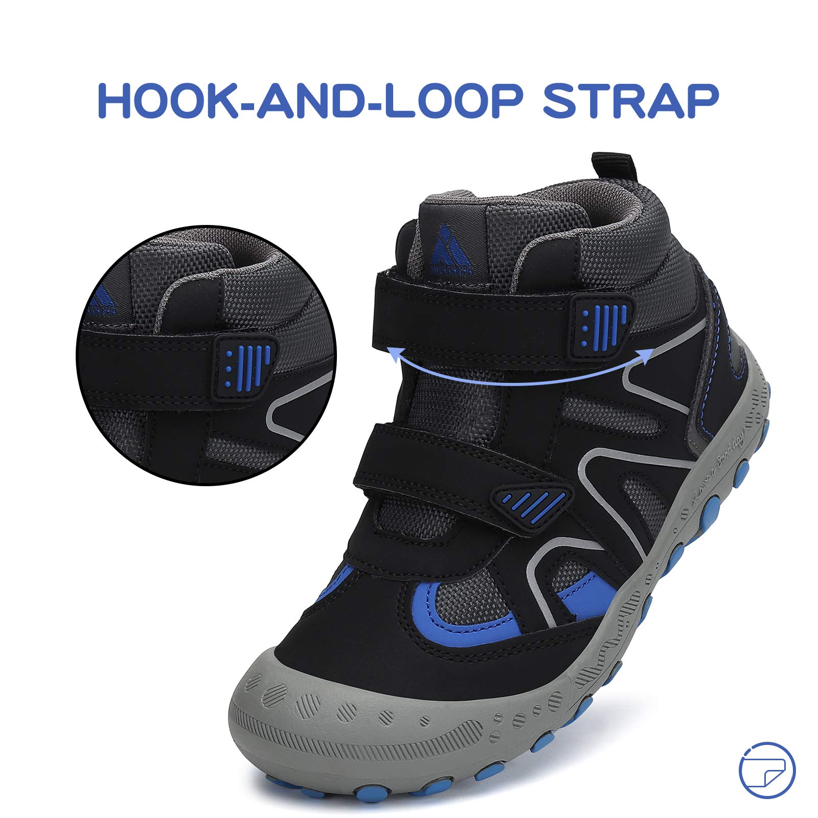 Foto 4 | Zapatos De Senderismo Mishansha Resistentes Al Agua Para Niños, Color Negro/azul - Venta Internacional.