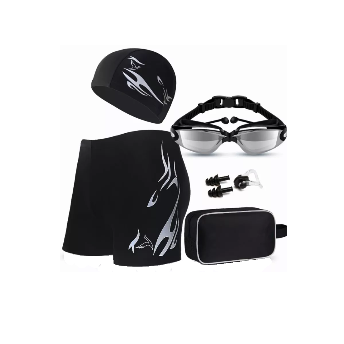 Foto 2 pulgar | Kit de Gafas de Natación + Traje de Baño para Hombre 5 En 1 4xL  Eo Safe Imports Esi-8494 color Negro