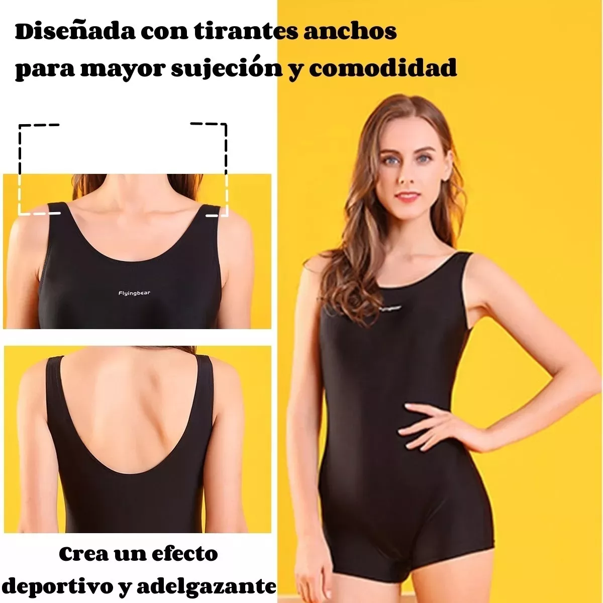Foto 3 pulgar | Traje De Baño Deportivo Mujer Natación Lycra+gorra Y Goggles Talla: L Eo Safe Imports Esi-18092 Negro