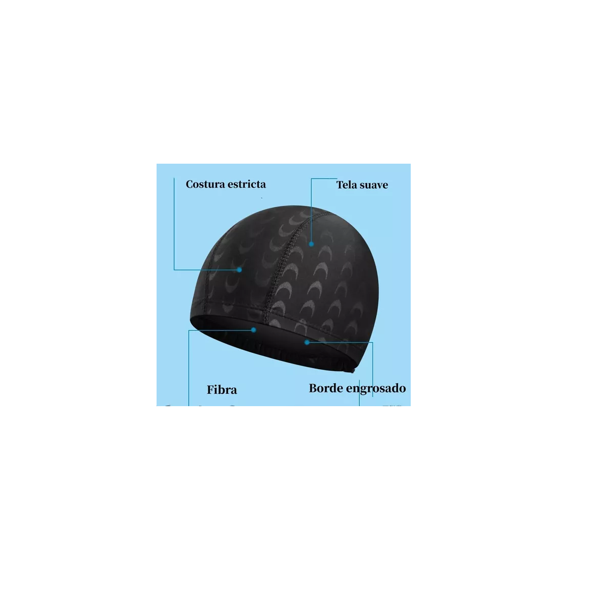 Foto 3 pulgar | Gorra para Natación para Adultos y Niños Eo Safe Imports Esi-9620 Negro Unisex