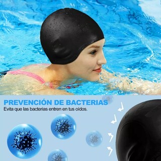 Foto 3 | 2 Pcs Gorro Natación Silicona Impermeable Flexible Unisexo Eo Safe Imports Esi-16255 Multicolor