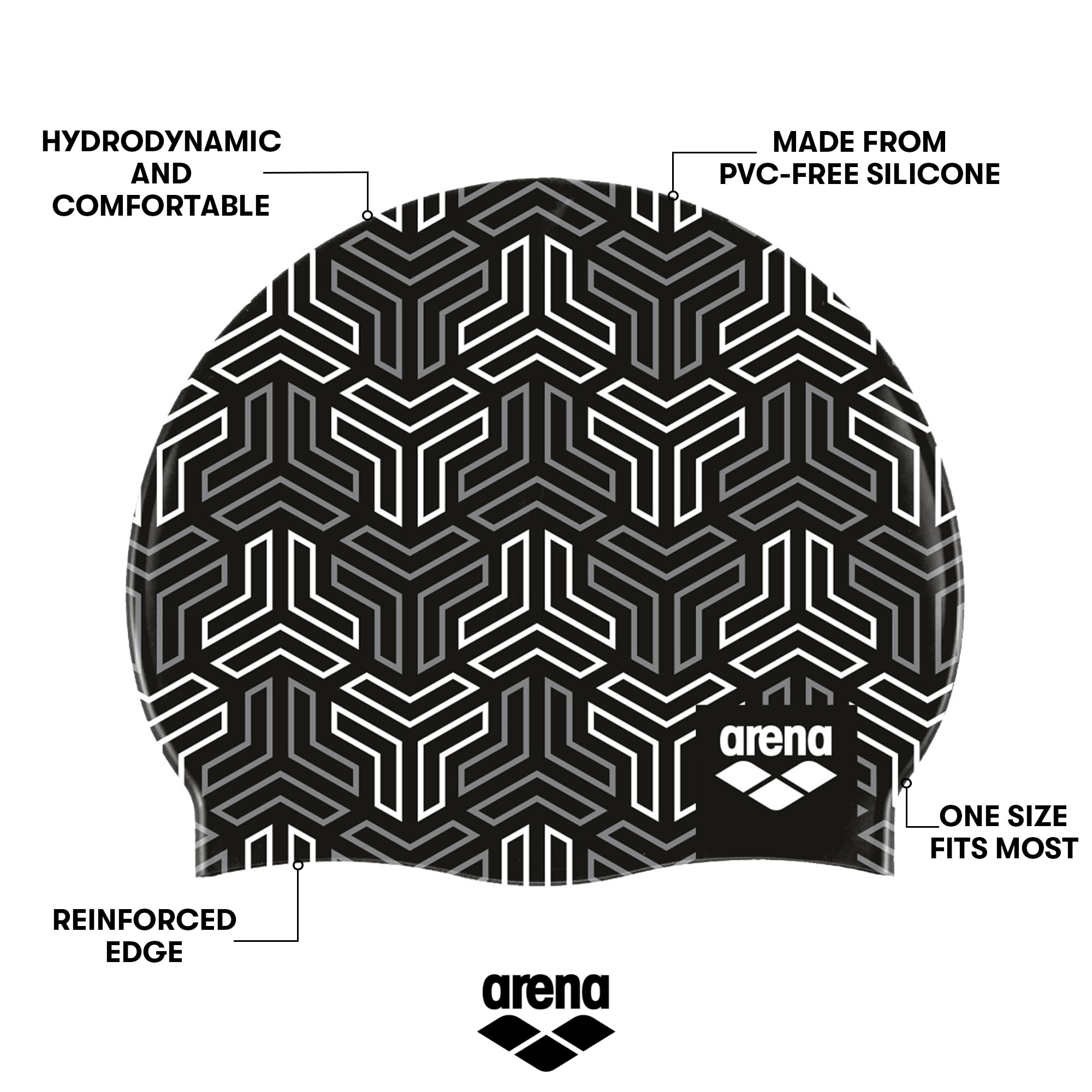Foto 4 pulgar | Gorro De Natación Arena Print 2 De Silicona Unisex Para Adultos - Venta Internacional.