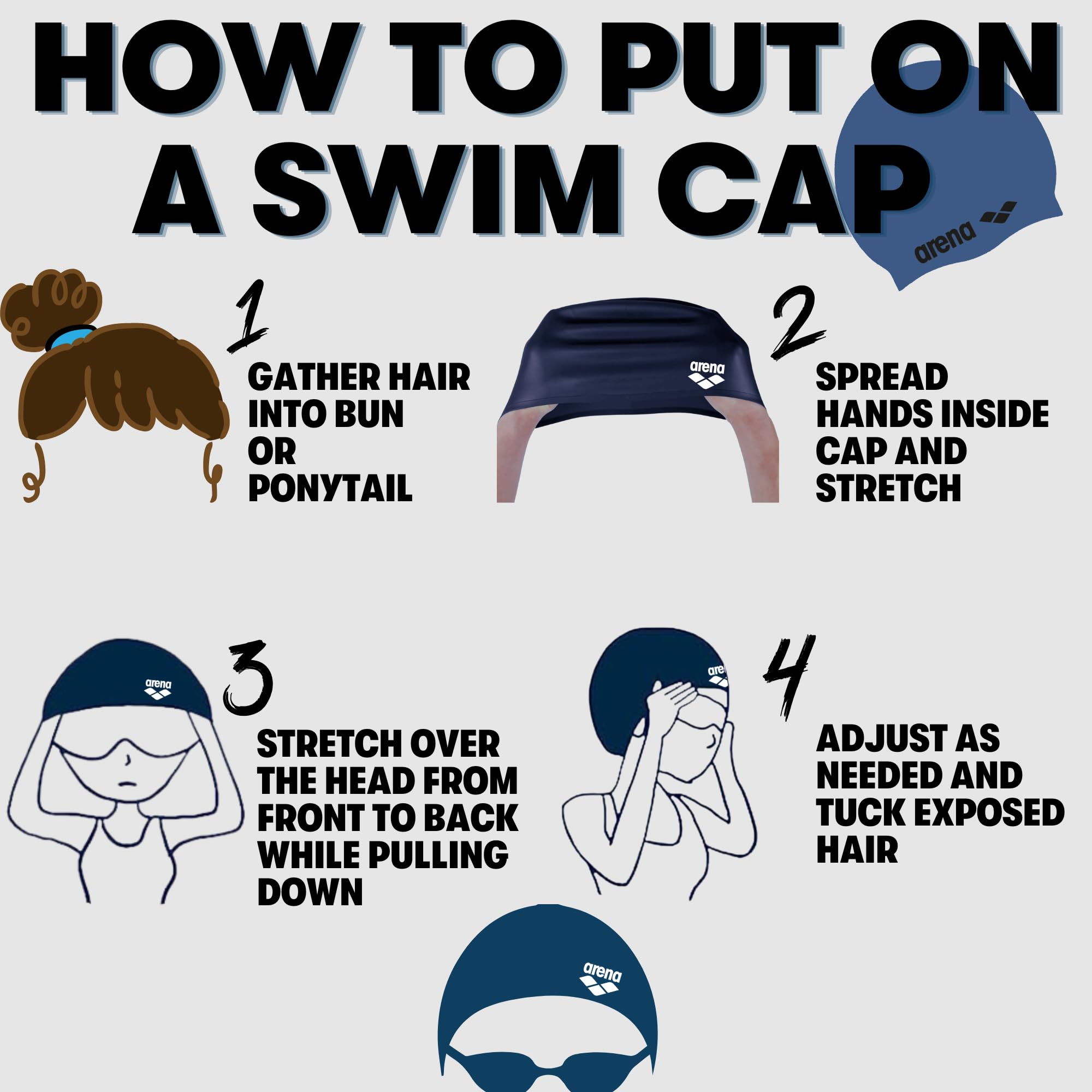 Foto 6 | Gorro De Natación Arena Print 2 De Silicona Unisex Para Adultos - Venta Internacional.