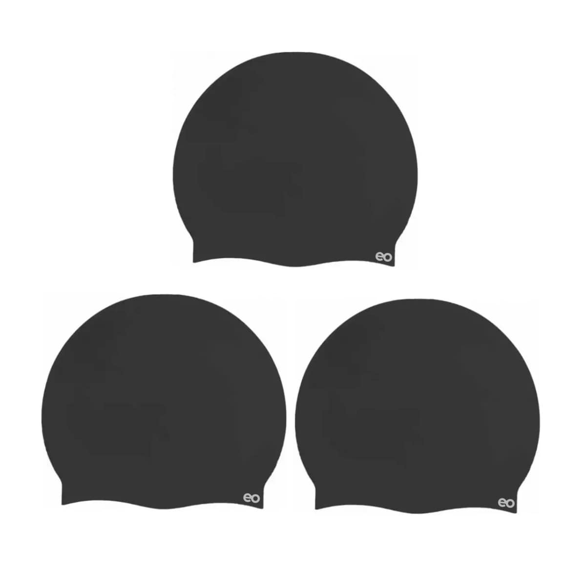 Gorra De Natación Elástica E Impermeable De Silicona 3pz Eo Safe Imports Esi-19087 Negro $439