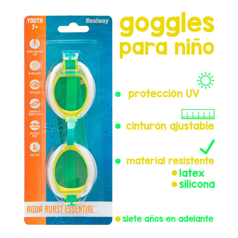 Foto 4 pulgar | Goggles para Niños Colores para Natación 7 A 14 Años Paquete 6 Pz Plástico de Alta Resistencia marca Bestway