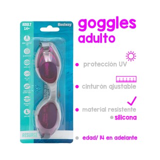 Foto 2 | Goggles Para Adulto Natación Ajustables 14 Años Bestway 3 Piezas Plástico De Alta Resistencia