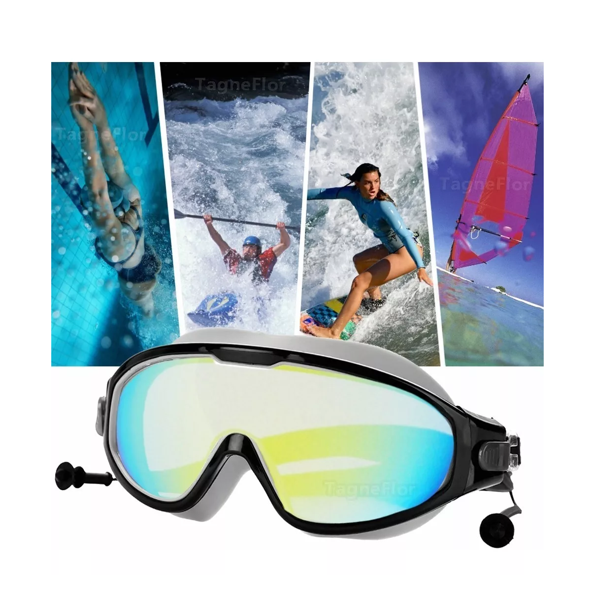 Foto 4 pulgar | Kit de Gafas de Natación Eo Safe Imports Esi-4753 color Negro 6 en 1