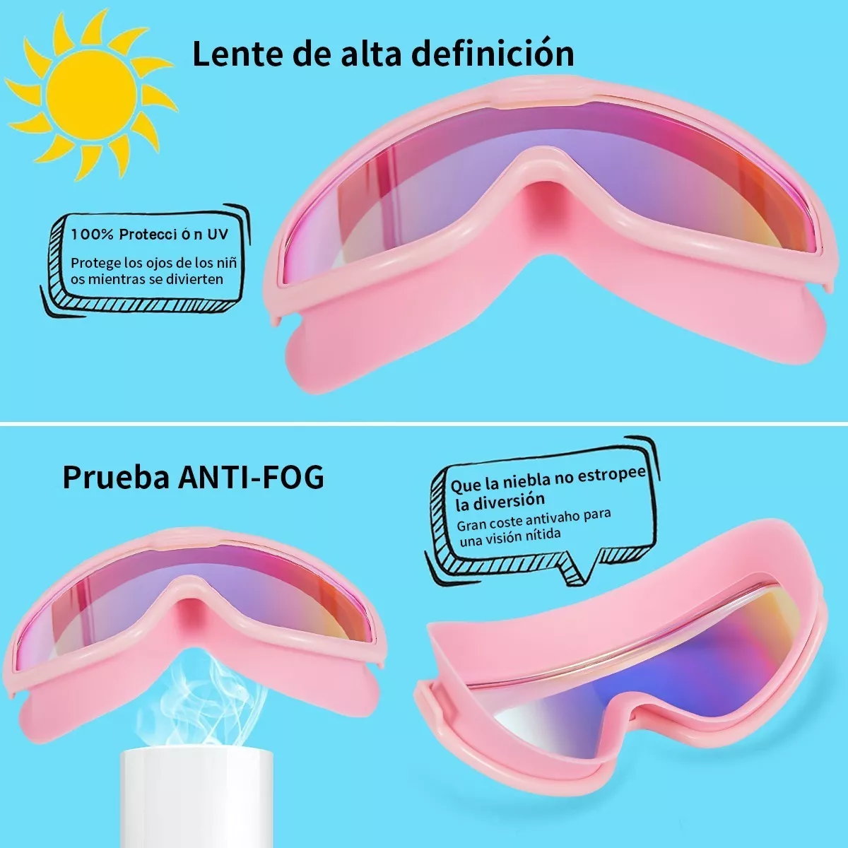 Foto 4 pulgar | Gafas de Natación Eo Safe Imports Esi-5691 color Rosa