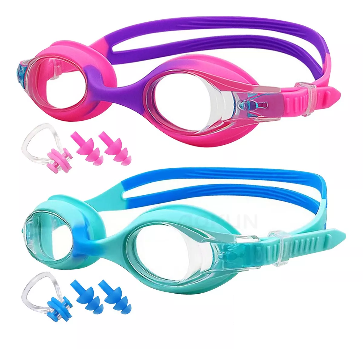 Foto 2 pulgar | Lentes Natación Para Niños, Gafas Protección Uv Antivaho Rosa Azul Calro
