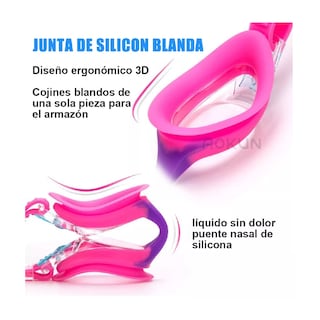 Foto 4 | Lentes Natación Para Niños, Gafas Protección Uv Antivaho Rosa Azul Calro