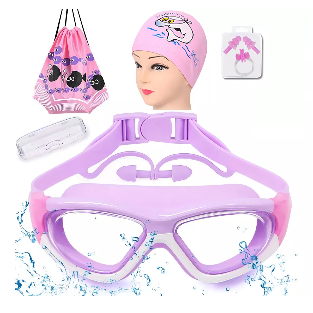 Foto 2 pulgar | Gafas Goggles Natación Para Niños Antivaho Protección 6 En 1 Eo Safe Imports  Esi-16233 Purpura
