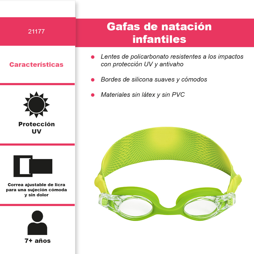 Foto 3 pulgar | Googles Infantiles Bestway Splashflex Para Natación Color Verde