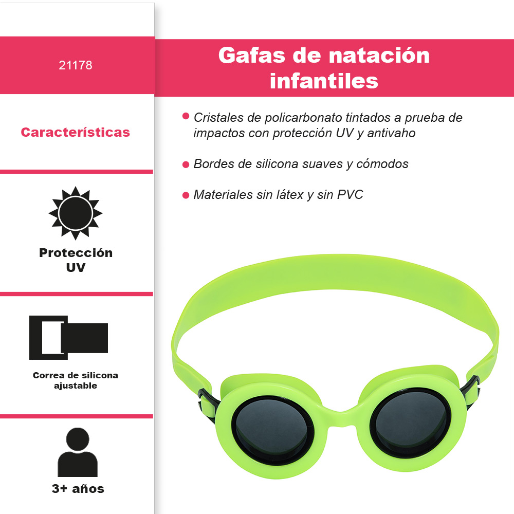 Foto 3 pulgar | Goggles Infantiles Bestway Aquashades Para Natación Color Verde