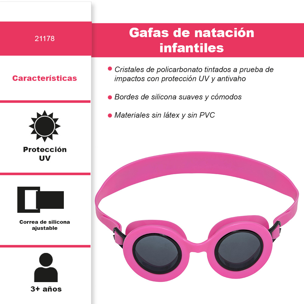 Foto 2 | Goggles Infantiles Bestway Aquashades Para Natación Color Rosa