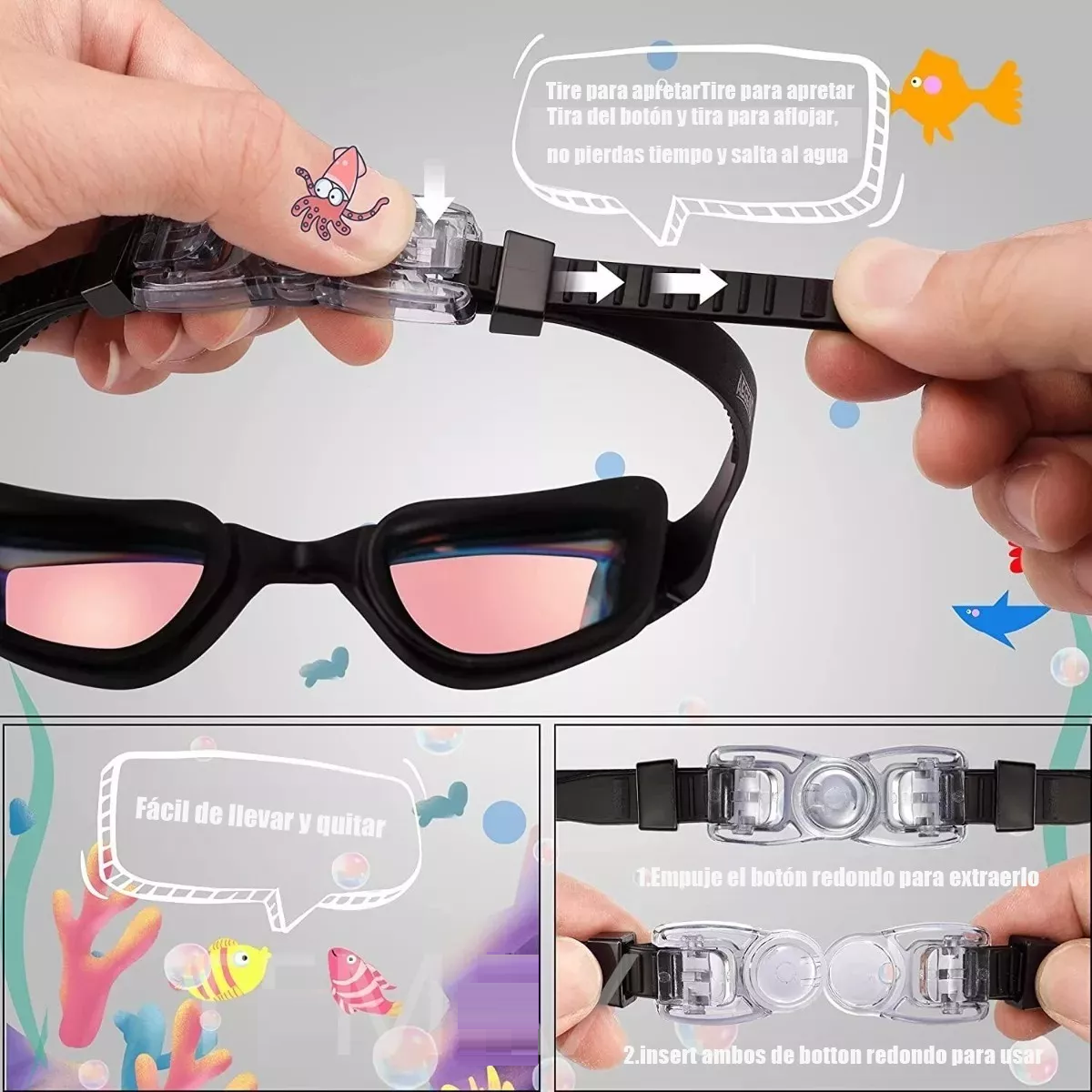 Foto 3 pulgar | Language Gafas De Natación Para Niños, 2 Unidades, Eo Safe Imports Esi-18269-1 Multicolor