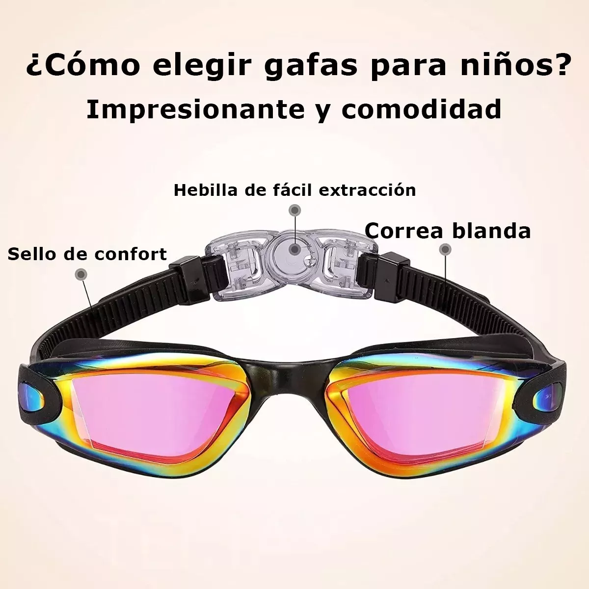 Foto 4 pulgar | Language Gafas De Natación Para Niños, 2 Unidades, Eo Safe Imports Esi-18269-1 Multicolor