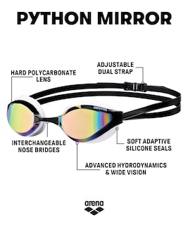 Foto 2 | Gafas De Natación Arena Python Racing Con Protección Uv Y Antivaho - Venta Internacional.