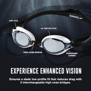 Foto 7 | Gafas De Natación Speedo Speedo Speed Socket 2.0 Unisex, Color Negro Y Plateado - Venta Internacional.