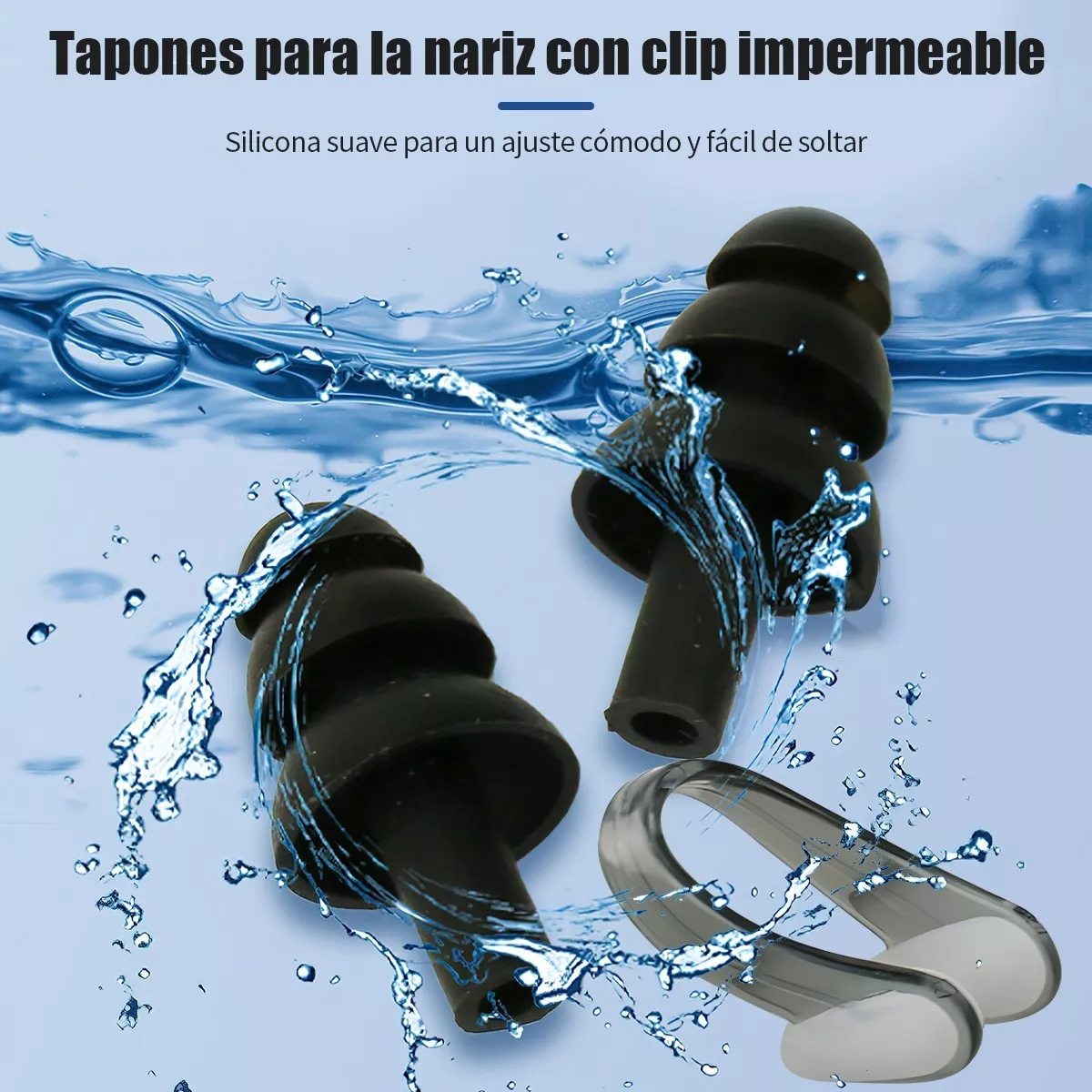 Foto 3 pulgar | Kit Goggles Natación Gorra Clip Tapones Eo Safe Imports Esi-5762-1 Negro