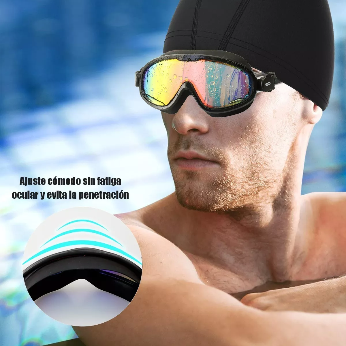 Foto 4 pulgar | Kit Goggles Natación Gorra Clip Tapones Eo Safe Imports Esi-5762-1 Negro