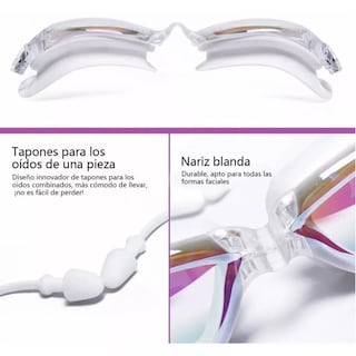 Foto 2 | Gogles Natacion Arena Gafas Sin Fugas Protecci Uv Antiempaño Eo Safe Imports Esi-9638-1 Blanco
