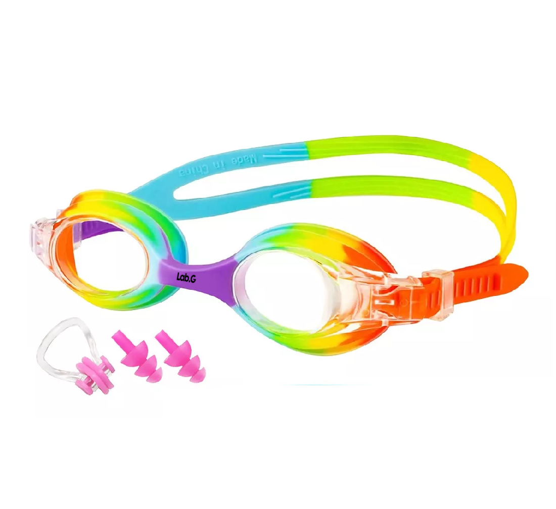 Foto 4 pulgar | Lentes Para Natación Para Niños, Gafas Protección Uv Antivaho Arcoiris/azul