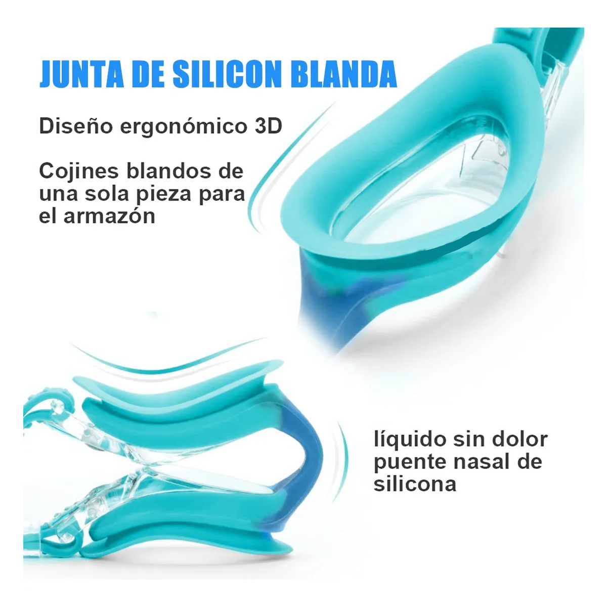 Foto 4 pulgar | Lentes Natación Para Niños, Gafas Protección Uv Antivaho Color Arco Iris + Azul Claro, 2 Pzs Eo Safe Imports