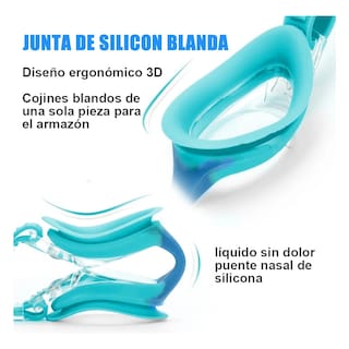 Foto 3 | Lentes Natación Para Niños, Gafas Protección Uv Antivaho Color Arco Iris + Azul Claro, 2 Pzs Eo Safe Imports