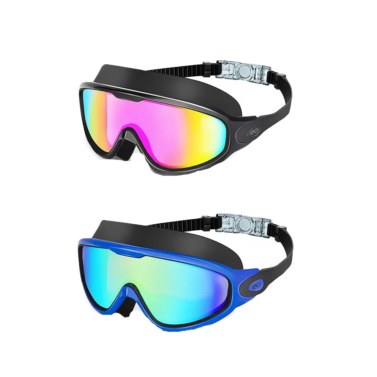 Foto 2 pulgar | Kit De Goggles Natación Protección Uv Antivaho Sin Fugas 2pz Eo Safe Imports Esi-19089 Multicolor