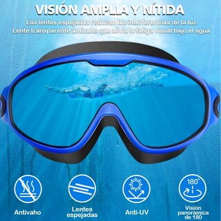 Foto 3 | Kit De Goggles Natación Protección Uv Antivaho Sin Fugas 2pz Eo Safe Imports Esi-19089 Multicolor