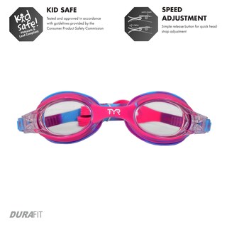 Foto 2 | Gafas De Natación Tyr Youth Tie Dye Swimple, Rosa/azul, De 3 A 10 Años - Venta Internacional.