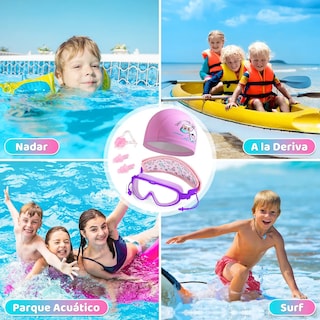Foto 3 | Kit Gafas Goggles Natación Para Niños Anti-vaho Uv Y Diadema Violeta/rosado Eo Safe Imports Esi-19242 Multicolor