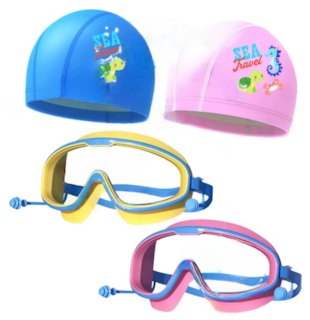Foto 1 | Kit Premium De Natación Xtellar Para Niños: Gorros Y Gafas De Lujo - 4 Piezas