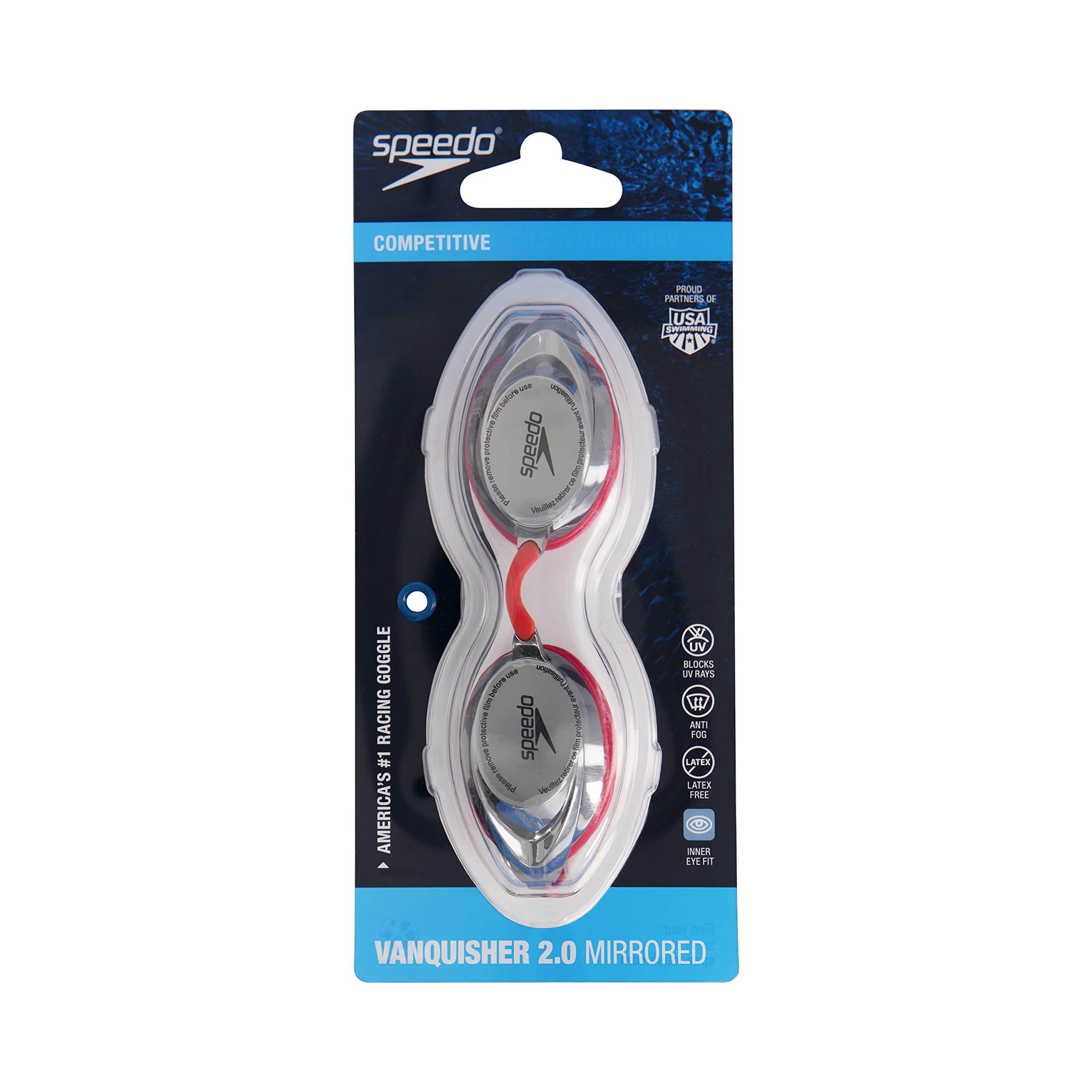Foto 4 pulgar | Gafas De Natación Speedo Mirrored Vanquisher 2.0  Unisex  Para Adultos - Venta Internacional.