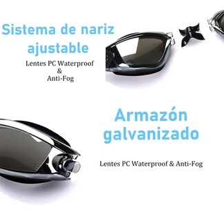 Foto 3 | Gafas Goggles Xtellar Natacion Antiempaño Sin Fugas Uv Negroplateado