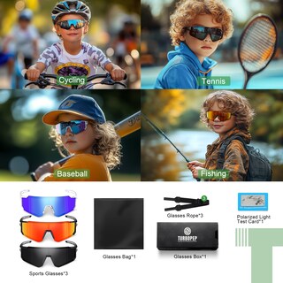 Foto 6 | Gafas De Sol Polarizadas Turbopep Para Niños De 3 A 12 Años Paquete De 3 - Venta Internacional.