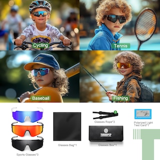Foto 6 | Gafas De Sol Polarizadas Turbopep Para Niños De 3 A 12 Años Paquete De 3 - Venta Internacional.