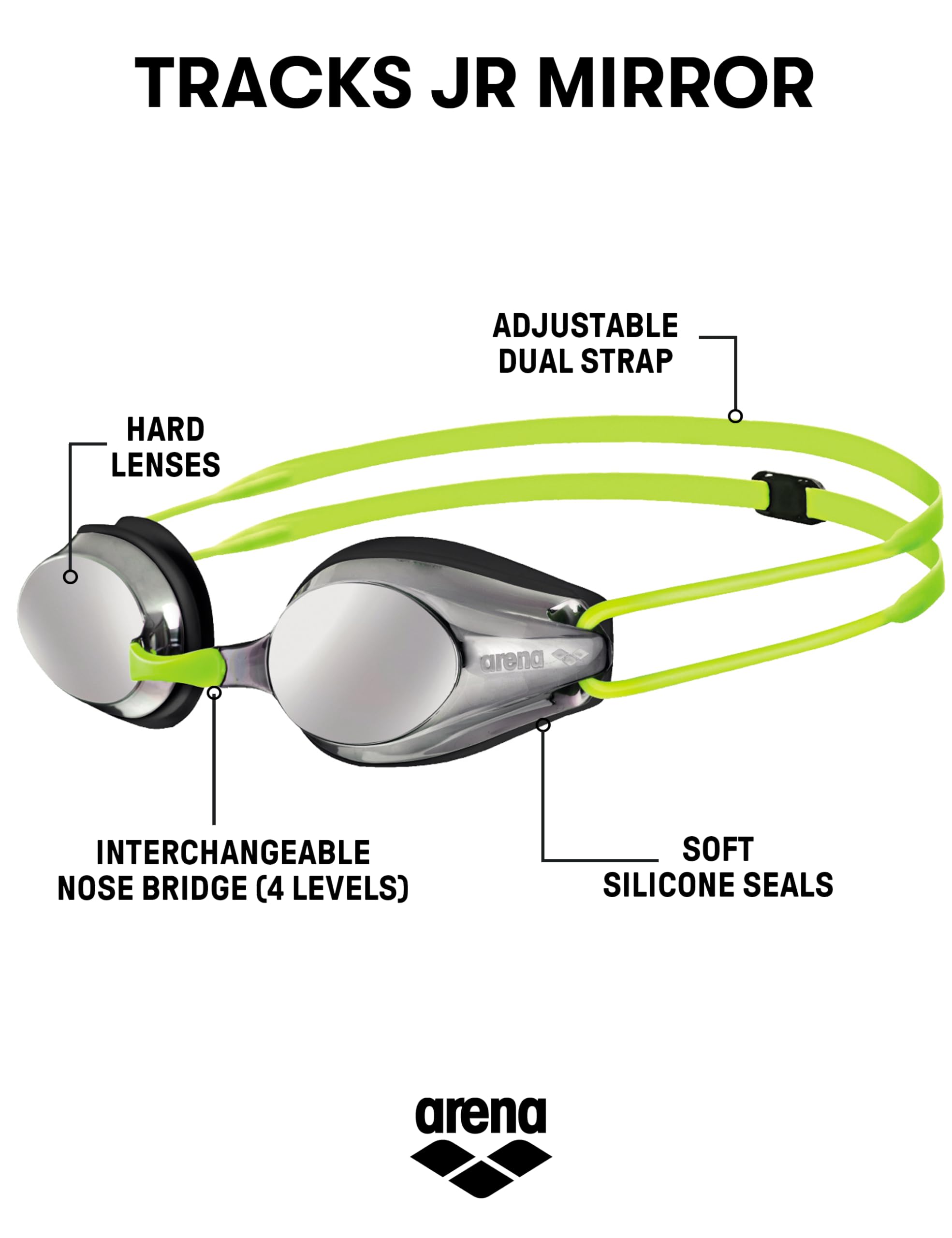 Foto 2 | Gafas De Natación Arena Tracks  Unisex  Imprescindibles Para Jóvenes - Venta Internacional.