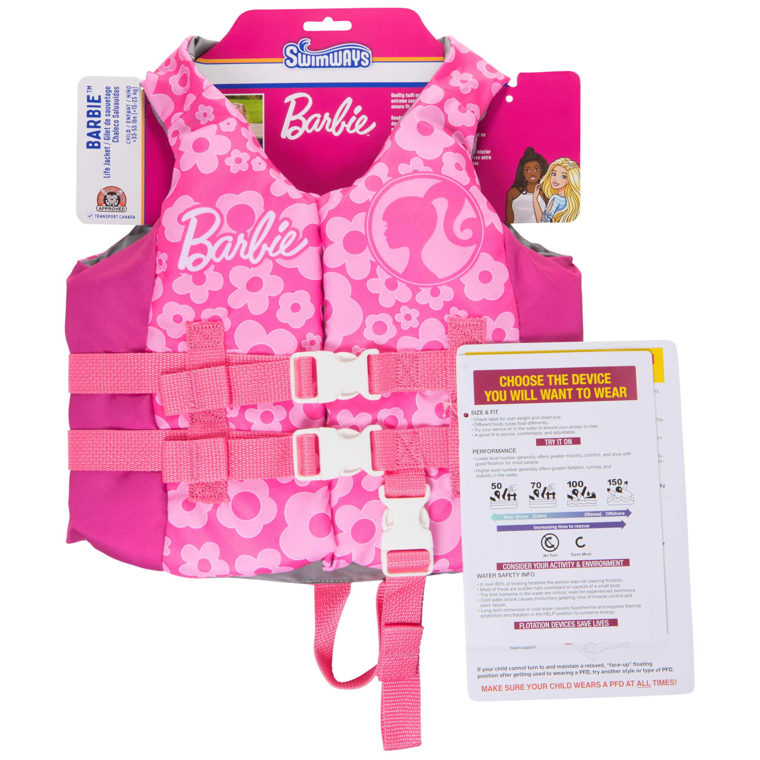 Foto 6 pulgar | Chaleco Salvavidas Swimways Barbie para Niña- Venta Internacional