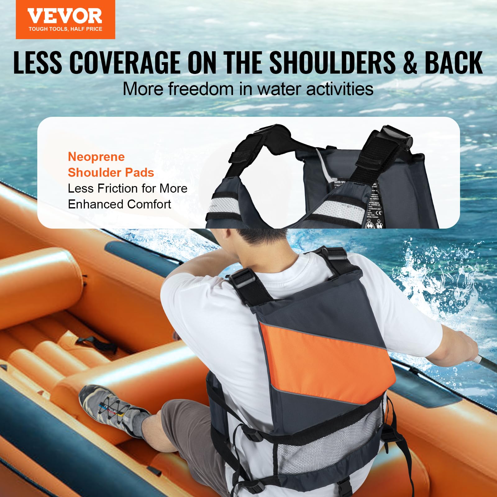 Foto 3 pulgar | Chaleco Salvavidas Vevor Para Deportes Acuáticos (pfd), Impermeable, Nailon 96n, Flotabilidad - Venta Internacional.